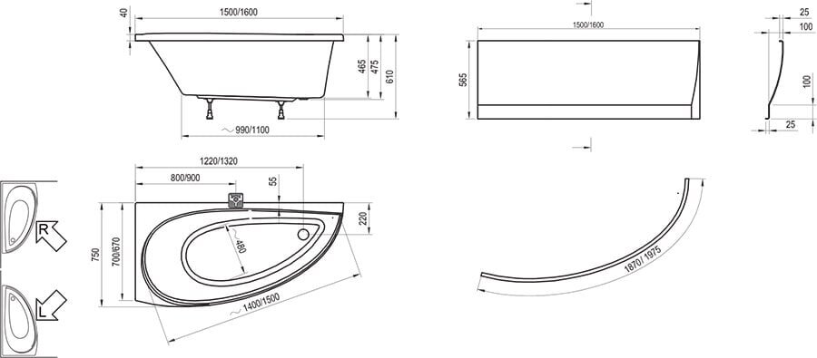 Vann Ravak, 150x75 hind ja info | Vannid | hansapost.ee