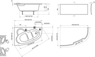 Vann Ravak, 160x105 hind ja info | Vannid | hansapost.ee