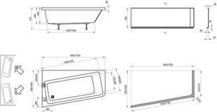 Vann Ravak, 160x95 цена и информация | Ванны | hansapost.ee