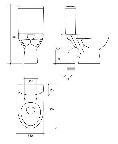 WC-pott PARVA 306 011, tahavooluga 3/6l hind ja info | WС-potid | hansapost.ee