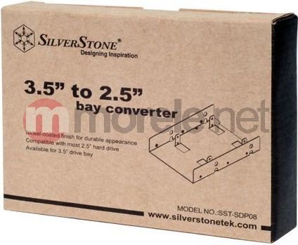 SilverStone Single 3.5" Bay Converter to 2 x 2.5" Bays (SST-SDP08) цена и информация | Arvutikomponentide tarvikud | hansapost.ee