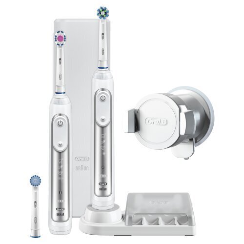 Oral-B Toothbrush PRO 8900 Electric Rechargeable, Silver, Sonic technology, Operating time 48 min, Number of brush heads included 3 цена и информация | Elektrilised hambaharjad | hansapost.ee