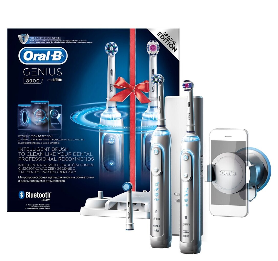 Oral-B Toothbrush PRO 8900 Electric Rechargeable, Silver, Sonic technology, Operating time 48 min, Number of brush heads included 3 цена и информация | Elektrilised hambaharjad | hansapost.ee