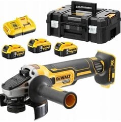 Угловая шлифовальная машина DeWalt DCG405P3-QW; 18 В; Аккумулятор 3х5,0 Ач. цена и информация | Шлифовальные машины | hansapost.ee