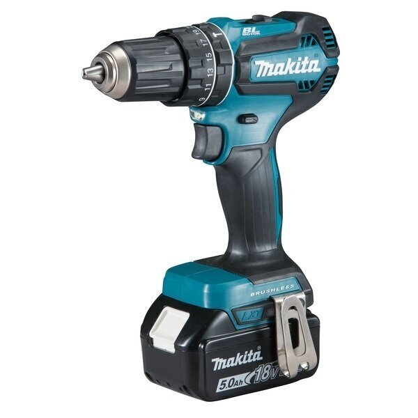 Löögiga akutrell Makita DHP485RTJ, 18 V / 2 x 5,0 Ah Li-ion, 50/25 Nm, 1,7kg, LED, BRUSHLESS цена и информация | Akutrellid, puurid ja kruvikeerajad | hansapost.ee