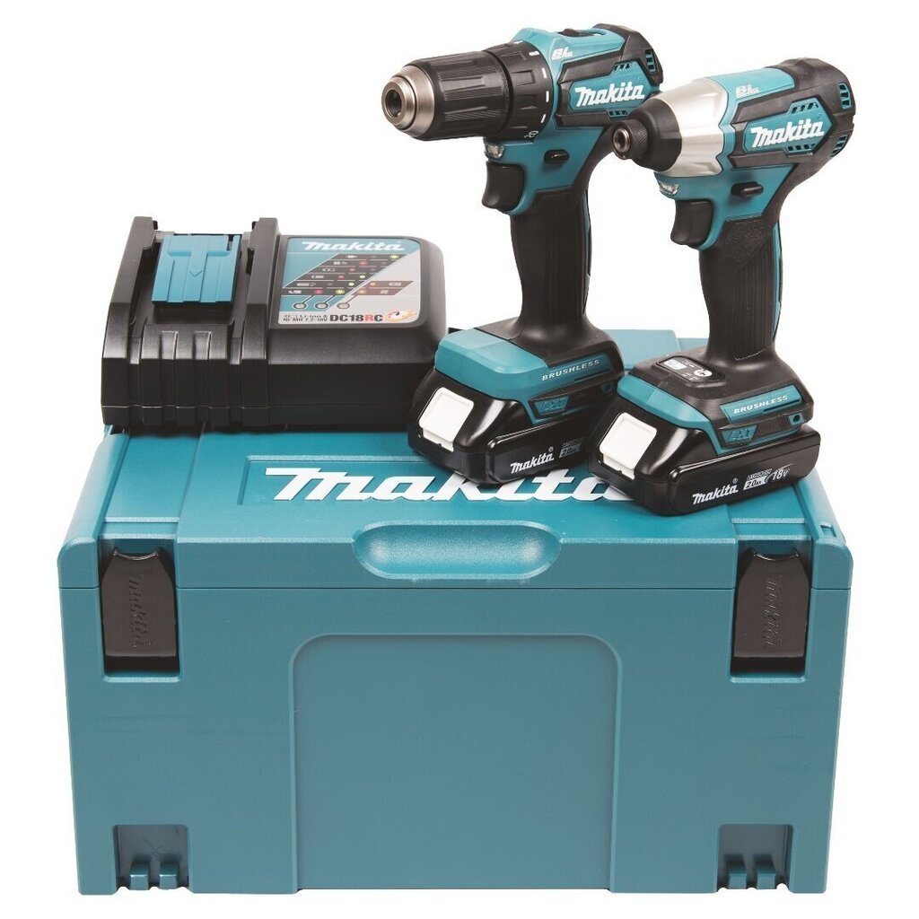 Tööriistakomplekt Makita DLX2220AJ (DDF483+DTD155) 18V 2X2.0 Ah hind ja info | Akutrellid, puurid ja kruvikeerajad | hansapost.ee