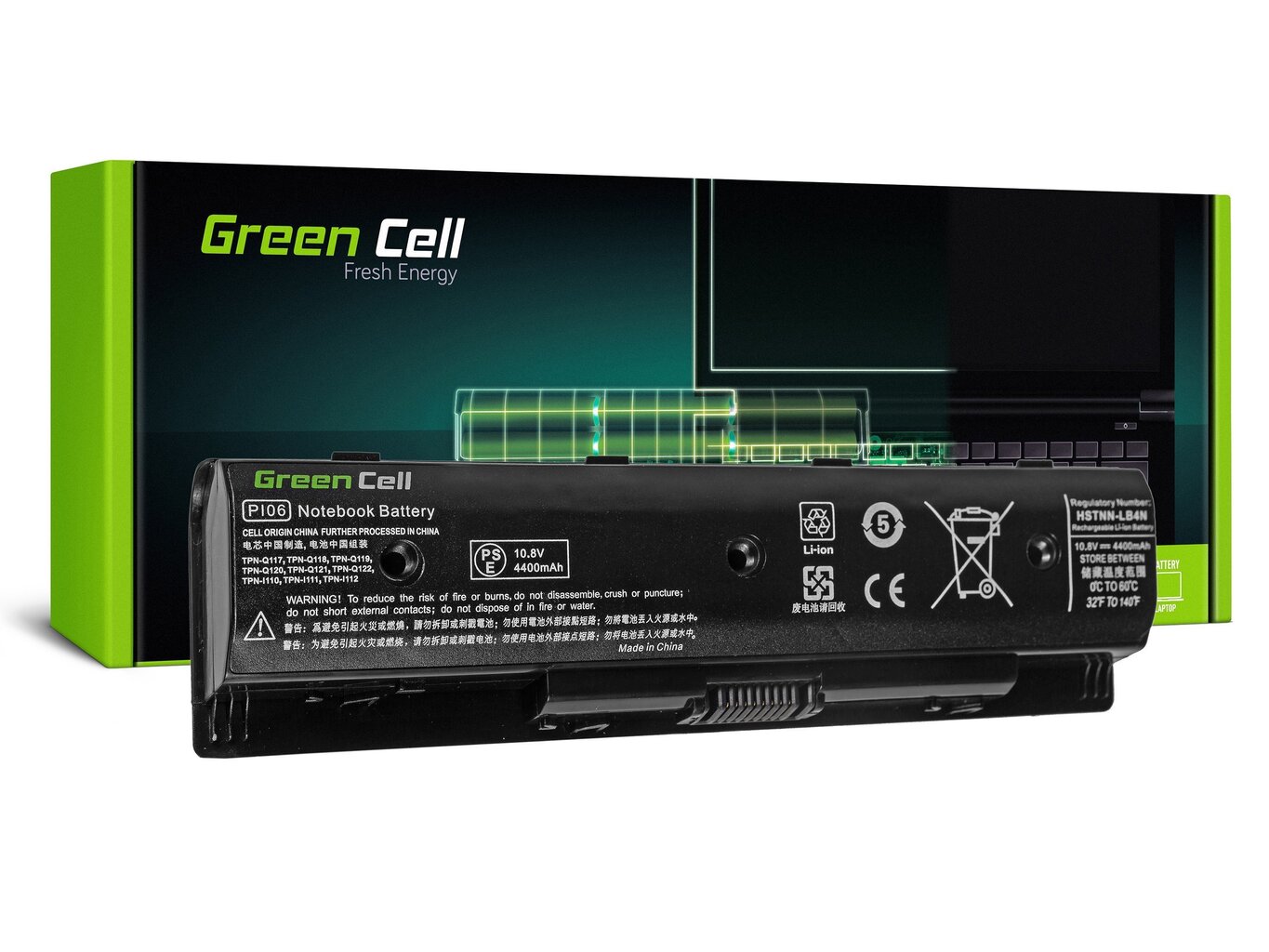 Green Cell ® Laptop battery PI06 for HP Pavilion 14 15 17 Envy 15 17 price and information | Sülearvuti akud | hansapost.ee