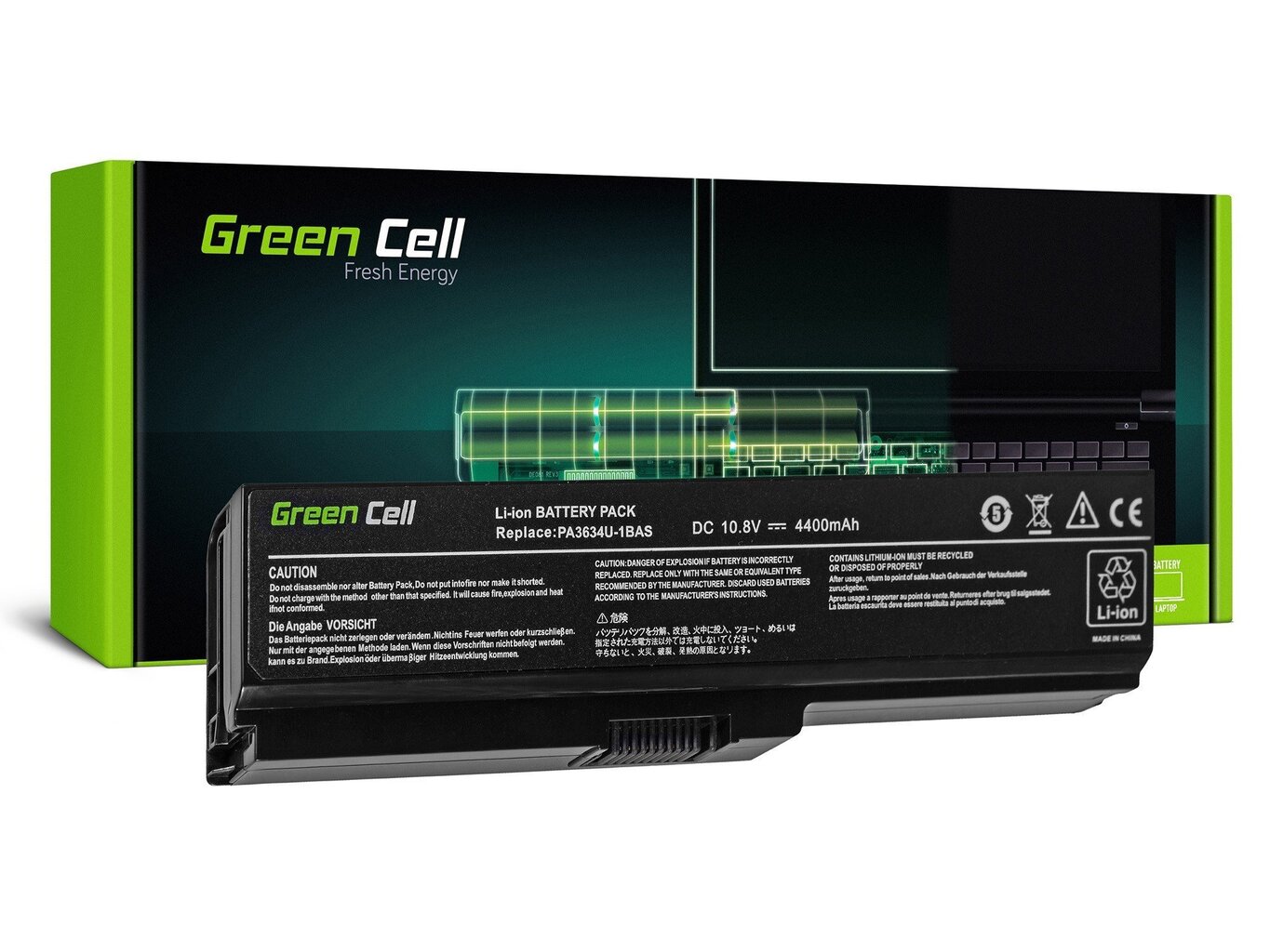 Sülearvuti aku Green Cell Laptop Battery for Toshiba Satellite C650 C650D C660 C660D L650D L655 L750 цена и информация | Sülearvuti akud | hansapost.ee