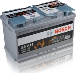 Аккумулятор Bosch AGM 80Ah 800a S5A11 цена и информация | Аккумуляторы | hansapost.ee
