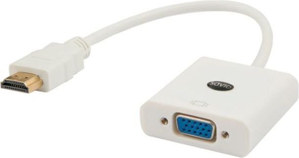 Videosignaali muundur Savio CL-27, HDMI to VGA, valge цена и информация | USB adapterid ja jagajad | hansapost.ee