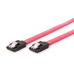 Gembird Serial ATA III 50 cm Data Cable, metal clips, red hind ja info | Juhtmed ja kaablid | hansapost.ee
