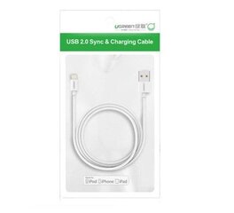 Ugreen USB - Lightning MFI cable 1m 2,4A white (20728) цена и информация | Кабели для телефонов | hansapost.ee