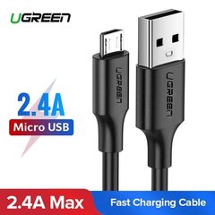 Ugreen US289 USB to Micro USB cable, QC 3.0, 2.4A, 2m, black цена и информация | Кабели и провода | hansapost.ee