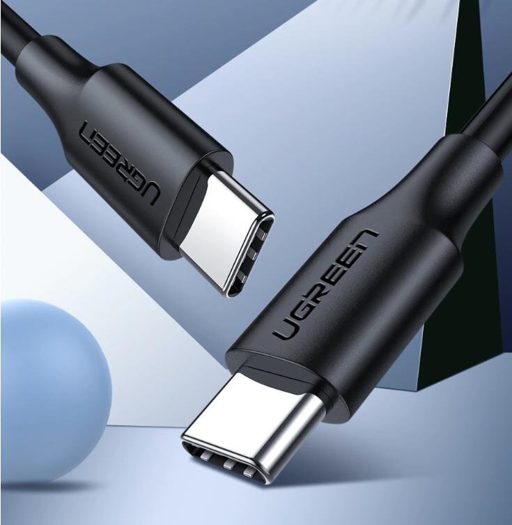 USB-C PD kaabel UGREEN Power Delivery 60W 1m (must) цена и информация | Juhtmed ja kaablid | hansapost.ee