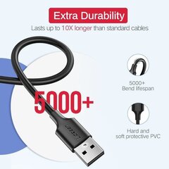 Ugreen USB - micro USB data charging cable2,4 A 480 Mbps 1,5 m black (US289 60137) цена и информация | Кабели и провода | hansapost.ee