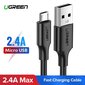 Kaabel Ugreen US289 USB - Micro USB, QC 3.0, 2.4A, 0.5m, must цена и информация | Juhtmed ja kaablid | hansapost.ee