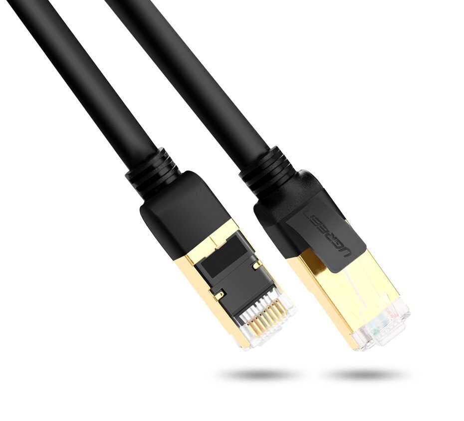 Kaabel Ugreen Ethernet patchcord RJ45 Cat 7 STP LAN 10Gbps 2m, must (11269) hind ja info | Juhtmed ja kaablid | hansapost.ee