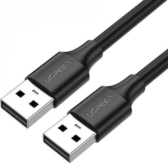 Kaabel Ugreen USB 2.0 (male) - USB 2.0 (male) 0,5 m, must UGR392BLK цена и информация | Juhtmed ja kaablid | hansapost.ee