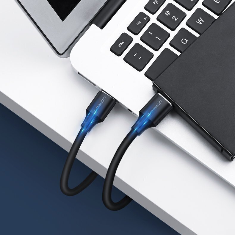 Kaabel Ugreen USB 2.0 (male) - USB 2.0 (male) 0,5 m, must UGR392BLK hind ja info | Juhtmed ja kaablid | hansapost.ee
