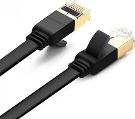 Сетевой кабель Ugreen NW106 RJ45, плоский, Cat.7, STP, 1.5 м, черный цена и информация | Кабели и провода | hansapost.ee