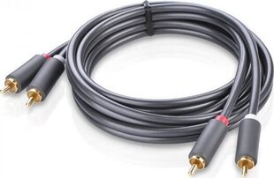 кабель 2RCA на 2RCA Ugreen AV104, 3 м, черный цена и информация | Кабели и провода | hansapost.ee