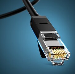 Ugreen Ethernet RJ45 lamevõrgukaabel, Cat.6, UTP, 15m, must hind ja info | Juhtmed ja kaablid | hansapost.ee