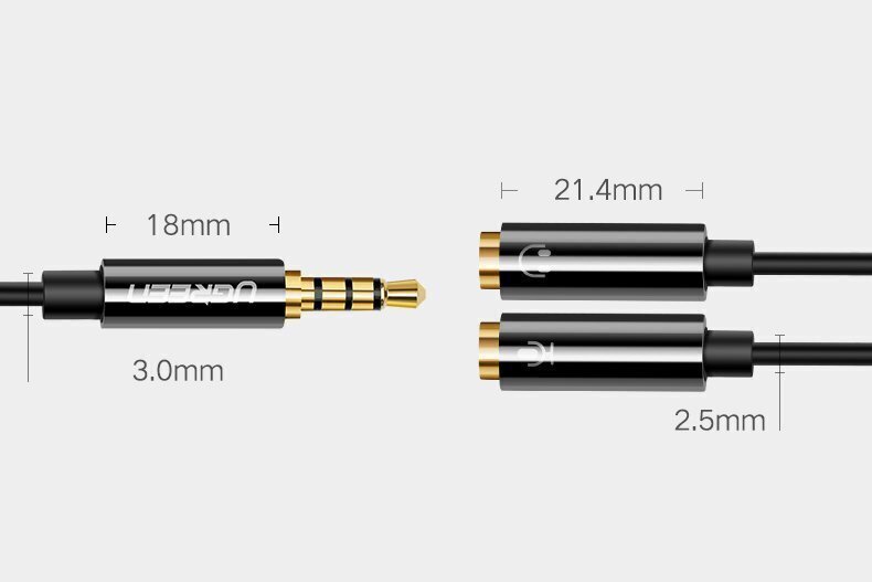 Kaabel Ugreen 3,5 mm mini jack, 20 cm (AV141 30620) hind ja info | Juhtmed ja kaablid | hansapost.ee