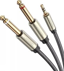 UGREEN AV126 Cable TRS 3.5 mm to 2x TS - 1m (grey) hind ja info | Juhtmed ja kaablid | hansapost.ee
