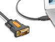 Kaabliadapter Ugreen USB - RS-232 (male), 2 m, must (CR104 20222) цена и информация | Juhtmed ja kaablid | hansapost.ee