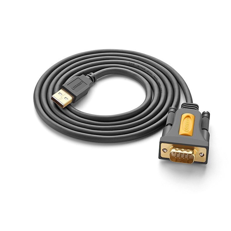 Kaabliadapter Ugreen USB - RS-232 (male), 2 m, must (CR104 20222) hind ja info | Juhtmed ja kaablid | hansapost.ee