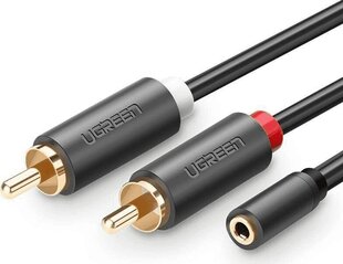 UGREEN 2 x RCA-кабель, 3,5 мм, 5 м, черный цена и информация | Кабели и провода | hansapost.ee