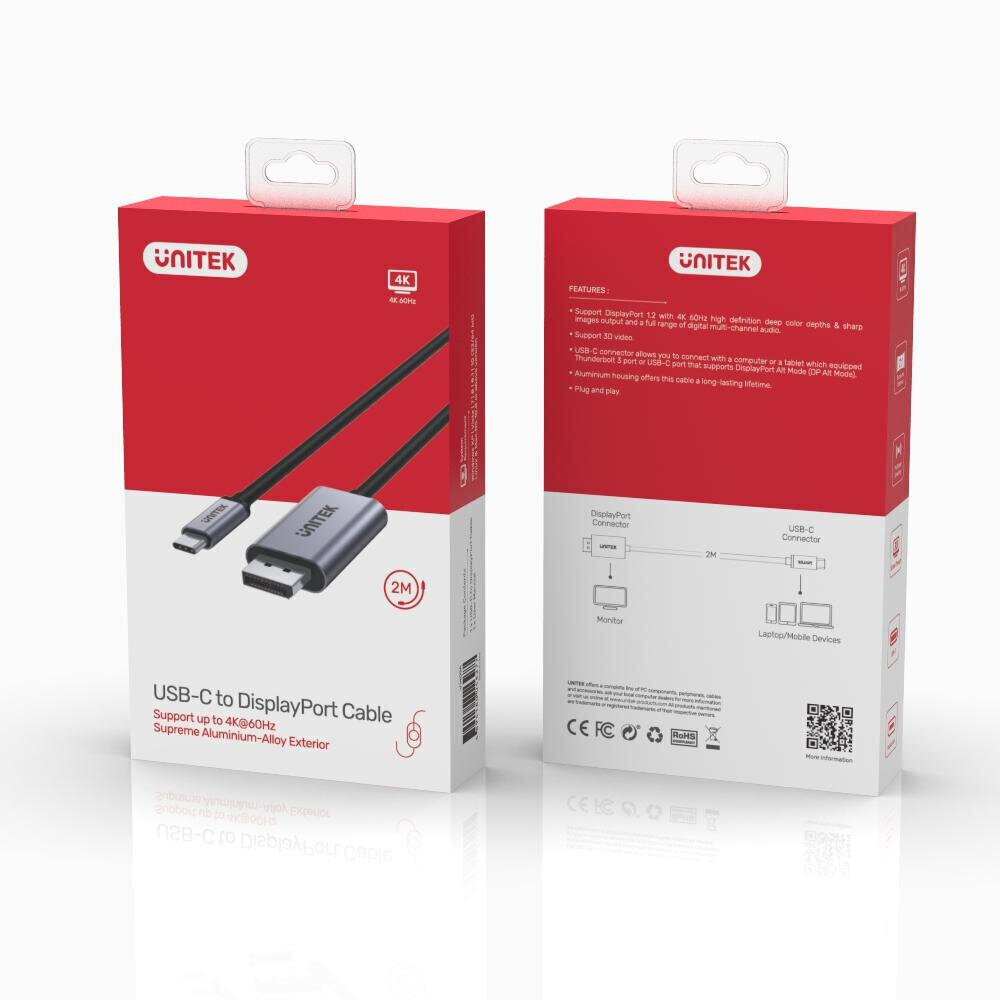 Unitek V1409A, DisplayPort, 1.8m цена и информация | Juhtmed ja kaablid | hansapost.ee