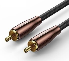 UGREEN AV155 RCA (Cinch) male to male cable, 2m (black) hind ja info | Juhtmed ja kaablid | hansapost.ee