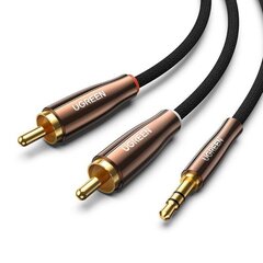 UGREEN AV170 2x RCA cable (Cinch) jack 3.5mm, 0.5m (black) hind ja info | Juhtmed ja kaablid | hansapost.ee