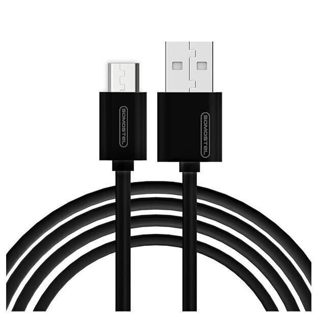 Kaabel Somostel, Micro USB, 1.2 m, must цена и информация | Juhtmed ja kaablid | hansapost.ee