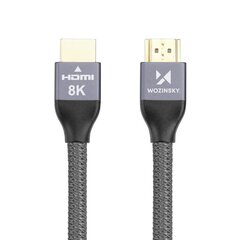 Кабель Wozinsky HDMI 2.1 8K 60 Гц 48 Гбит/с / 4K 120 Гц / 2K 144 Гц, 2 м, серебристый (WHDMI-20) цена и информация | Кабели и провода | hansapost.ee