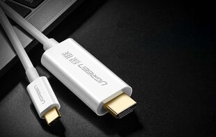 Cable USB-C to HDMI UGREEN MM121, 4K, 1.5m (white) hind ja info | Juhtmed ja kaablid | hansapost.ee