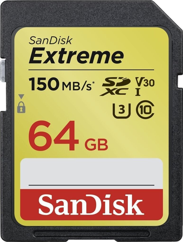 Mälupulk SANDISK Extreme SDXC Card 64GB 150MB/s цена и информация | Fotoaparaatide mälukaardid | hansapost.ee