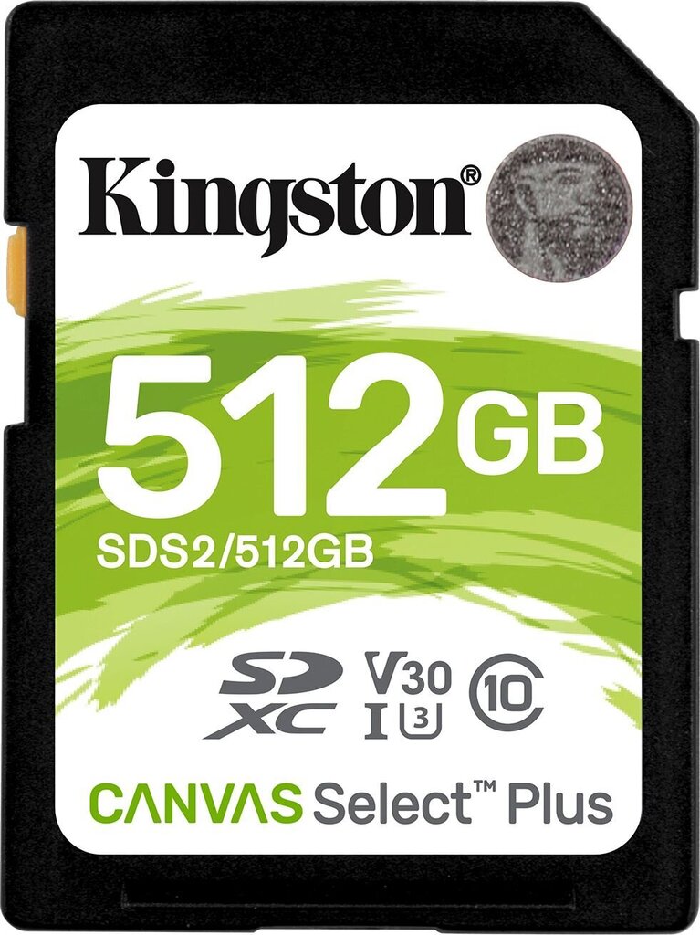 Kingston Technology Canvas Select Plus mälukaart 512 GB SDXC UHS-I Klass 10 цена и информация | Fotoaparaatide mälukaardid | hansapost.ee