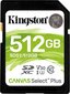 Kingston Technology Canvas Select Plus mälukaart 512 GB SDXC UHS-I Klass 10 hind ja info | Fotoaparaatide mälukaardid | hansapost.ee