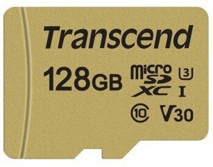 TRANSCEND GOLD 500S MICROSD W/ADP (V30) R95/W60 128GB цена и информация | Карты памяти | hansapost.ee
