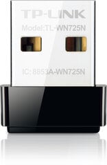 WiFi adapter TP-Link TL-WN725N, 802.11b/g/n, 150Mbps hind ja info | TP-LINK Arvutid ja IT- tehnika | hansapost.ee