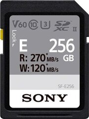 Карта памяти Sony SF-E256 256 GB, SDXC, Flash memory  цена и информация | Карты памяти для фотоаппаратов, камер | hansapost.ee