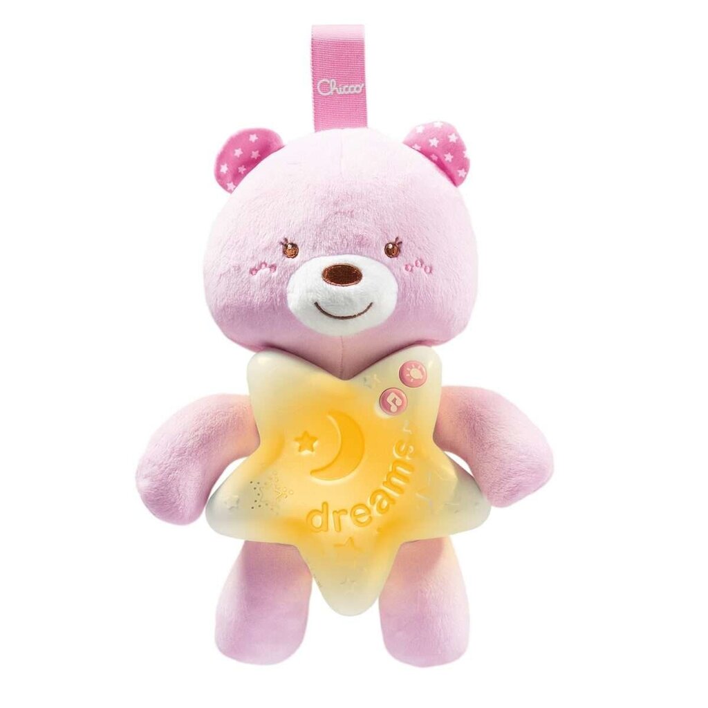 Helendav mängukaru Chicco Goodnight Bear First Dreams, roosa цена и информация | Beebide mänguasjad | hansapost.ee