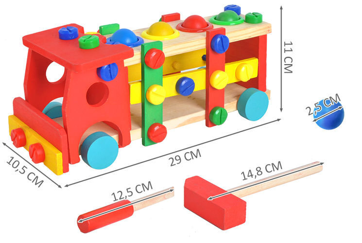 Hariv mänguasi puidust veoauto haamriga hind ja info | Beebide mänguasjad | hansapost.ee