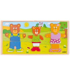 Puidust pusle Karu perekond Woody, 90810, 54 osa цена и информация | Игрушки для малышей | hansapost.ee