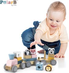 Игрушечный деревянный поезд со зверями PolarB цена и информация | Игрушки для малышей | hansapost.ee