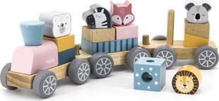 Игрушечный деревянный поезд со зверями PolarB цена и информация | Игрушки для малышей | hansapost.ee
