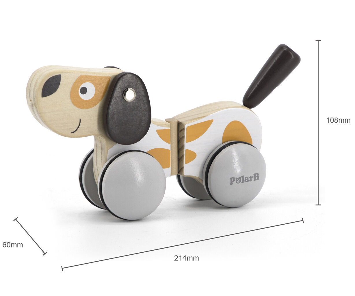 Puidust koer nööriga PolarB Viga цена и информация | Beebide mänguasjad | hansapost.ee