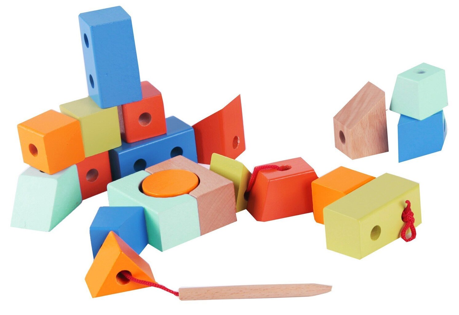 Puuritud puitklotsid, 21 tk цена и информация | Beebide mänguasjad | hansapost.ee